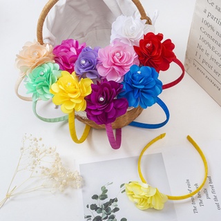 Bờm hoa hồng satin đủ màu