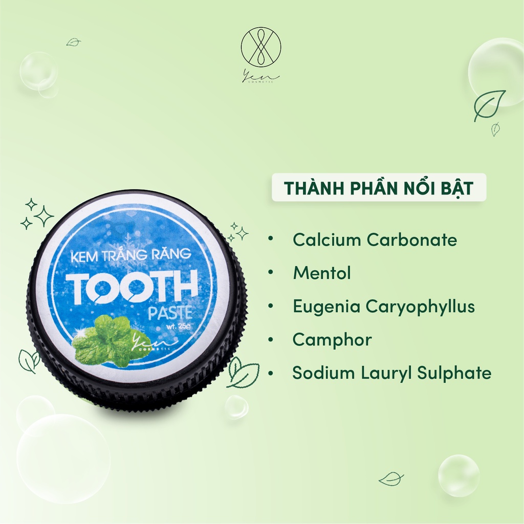 Combo Kem Đánh Răng Tooth Paste 25g Ngừa Sâu Răng Hôi Miệng+Son Dưỡng Môi YBEAU Tinh Chất Cacao Làm Hồng Môi 10ml