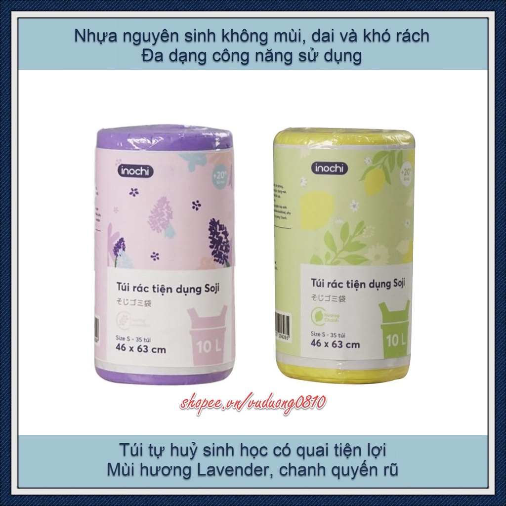 Túi rác hương thơm Soji 10L x 35 túi - Chính hãng Inochi