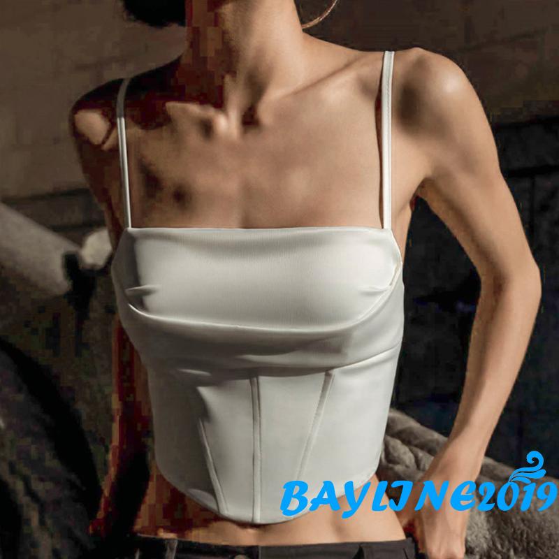 Áo Tank Top Hai Dây Cổ Vuông Viền Độc Đáo Phong Cách Đường Phố Cho Nữ