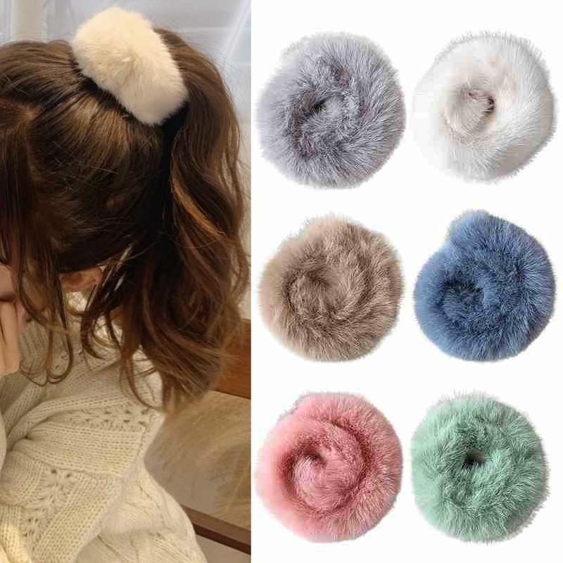 Dây Buộc Tóc Đính Quả Cầu Lông Xinh Xắn Cho Nữ