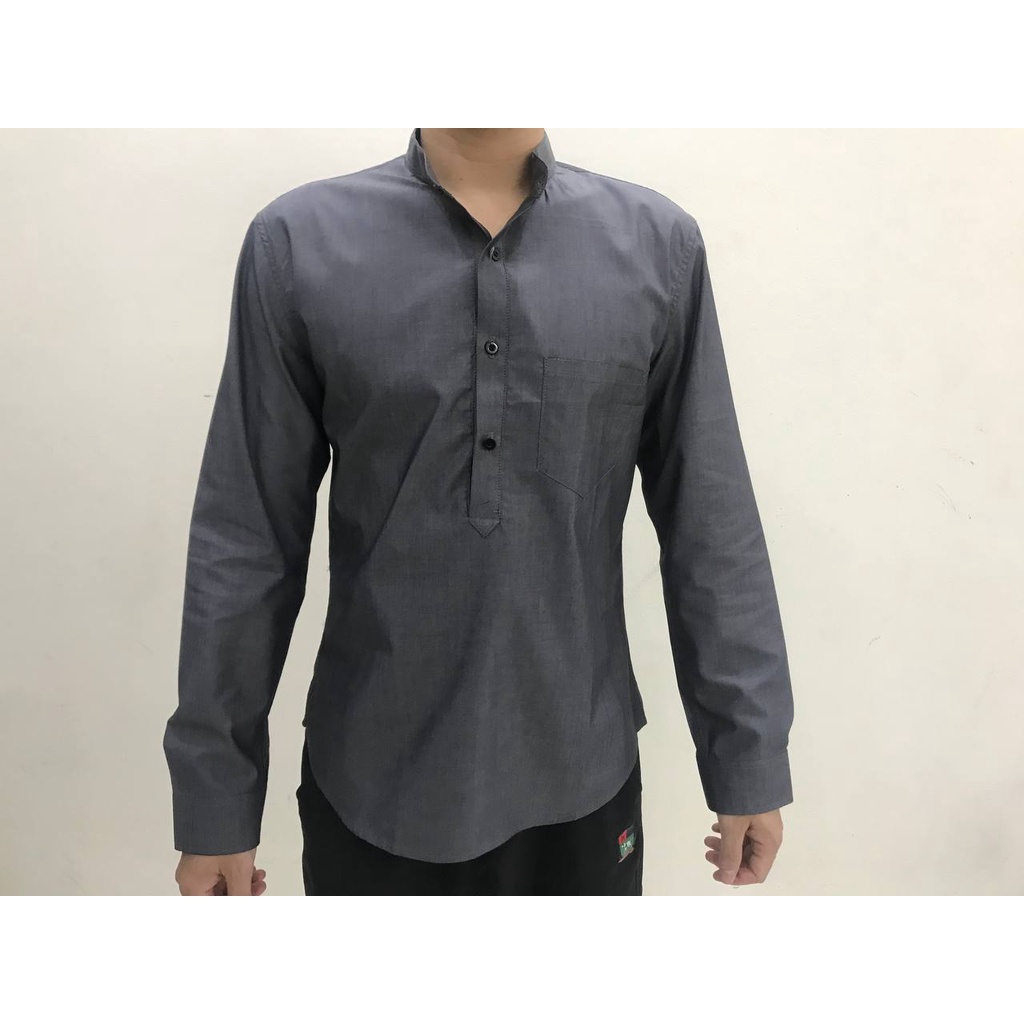 Áo sơ mi cổ tàu ghi chất vải đẹp hàng thanh lý nghỉ bán