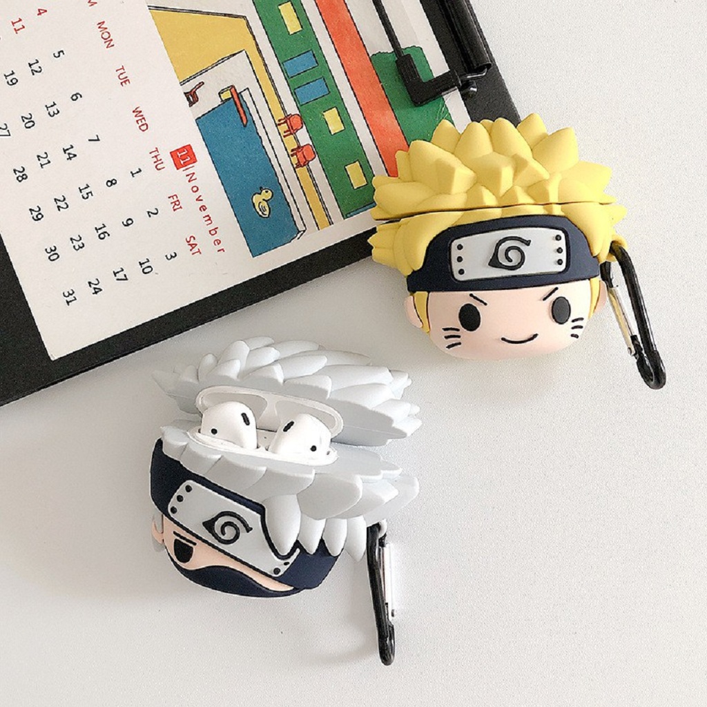 Airpods Case ⚡Freeship ⚡ VỎ BỌC AIRPODS NARUTO VÀ KAKASHI Case Tai Nghe Không Dây Airpods 1/ 2/ i12/ Pro