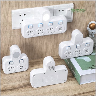 Phích cắm 2 chân chia nhiều chỗ cắm - Bộ chuyển đổi ổ cắm 2 chân usb led