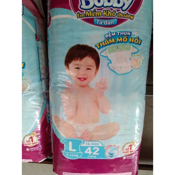 Tã dán BOBBY SIZE M48, L42 miếng Siêu mềm mại cho bé yêu