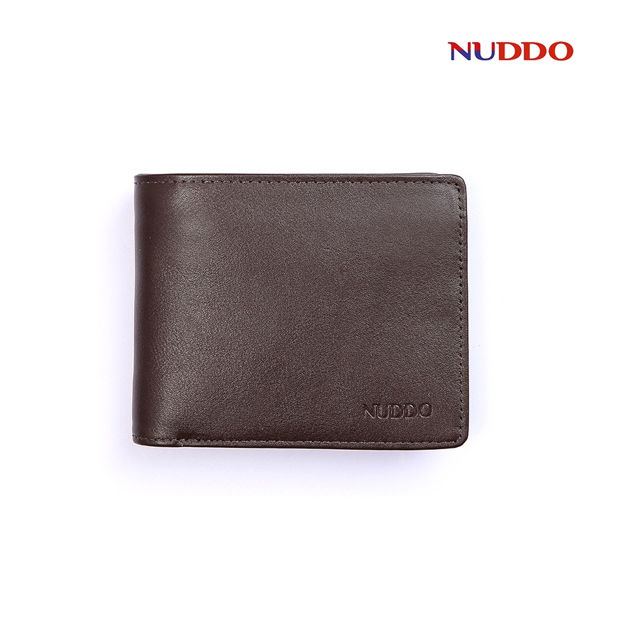 Ví da nam cao cấp kiểu dáng ngang da bò thật vân mịn NUDDO NN005