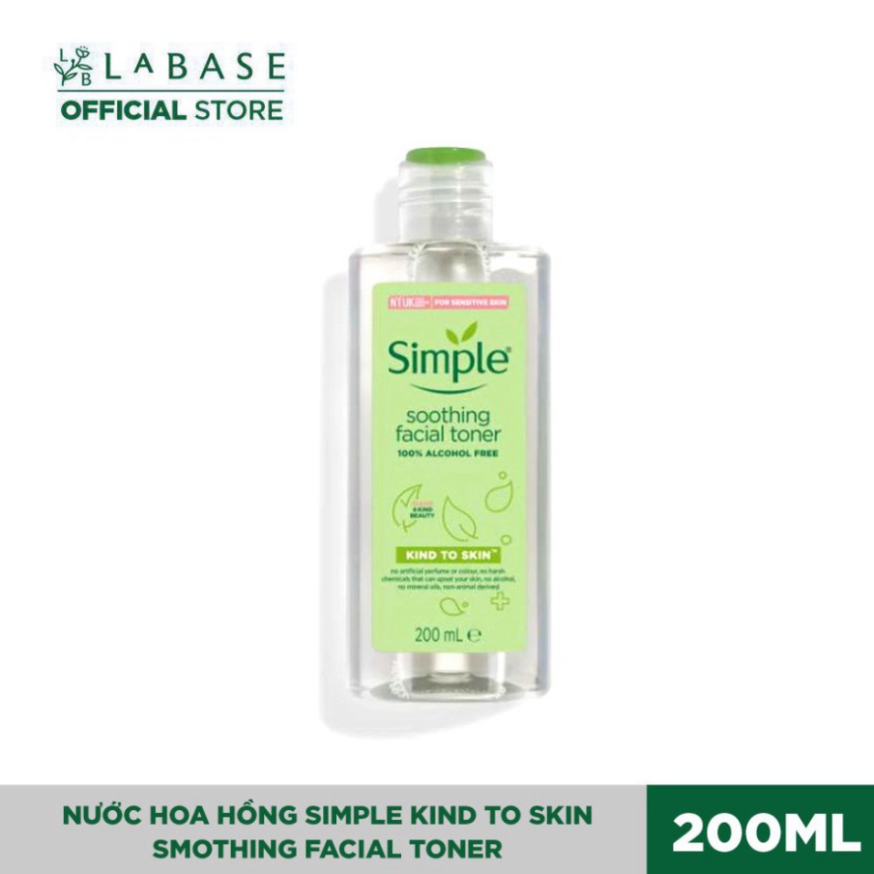 Nước Hoa Hồng Simple Kind to Skin Smothing Facial Toner 200ml [Mẫu 2020] XZ