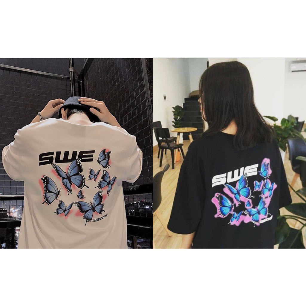 🌸Siêu Rẻ 💯 Áo thun tay lỡ SWE BƯỚM (unisex) oversize CHẤT ĐẸP CÓ FREESHIP | BigBuy360 - bigbuy360.vn