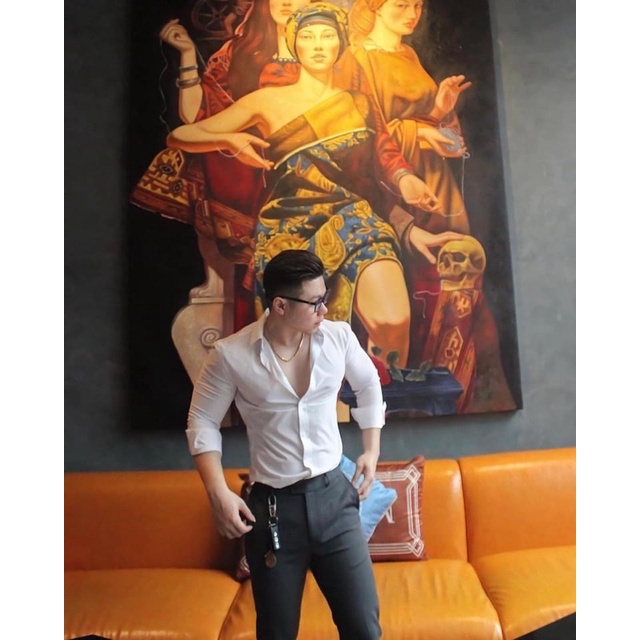 Áo Sơ Mi Nam Dài Tay Hàn Quốc Cao Cấp Công Sở Dáng Body , Vải Sợ Tre Không Nhăn Co Giãn Nhẹ Bảo Vệ Môi Trường Vnicestore