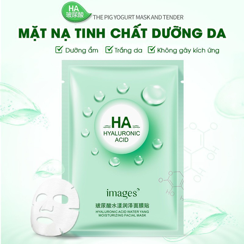 Hot - Mặt Nạ HA Images Dưỡng Da Mụn Cấp Ẩm Thải Độc Trắng Da(Hồng, Xanh Dương, Xanh Lá) Chustore MN2