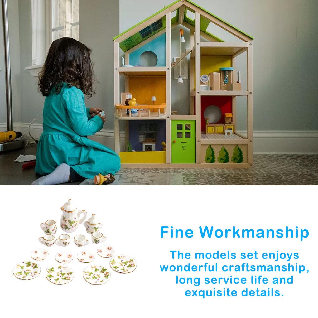 Bộ Ấm Chén Trà Mini Bằng Gốm Tỉ Lệ 1 / 12