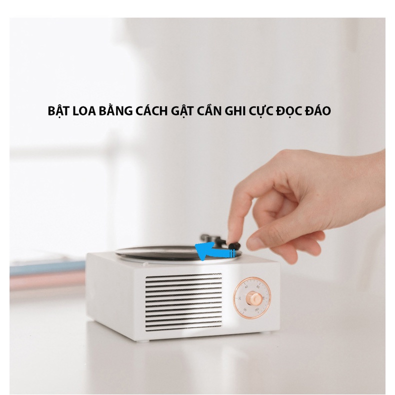Loa bluetooth nghe nhạc mini pin trâu X10 đĩa than phong cách giả cổ decore phòng  pin trâu bass hay