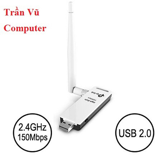 Usb thu Wifi TP-Link WN722 Chuẩn N, 1 Ăng Ten, Hàng Chính Hãng