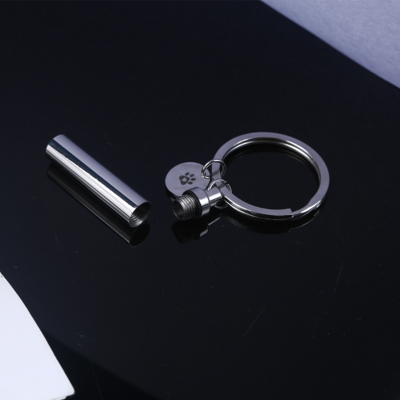 Móc Khóa Hình Trụ Bằng Thép Không Gỉ Cho Thú Cưng Chó Mèo