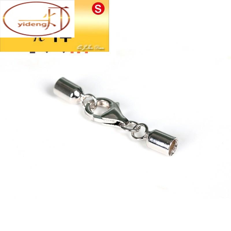 . Mặt dây chuyền khóa 925 Sterling Bạc nút tôm hùm khóa mùa xuân khóa vòng cổ dây da khóa dây màu đỏ Vòng đeo tay khóa k