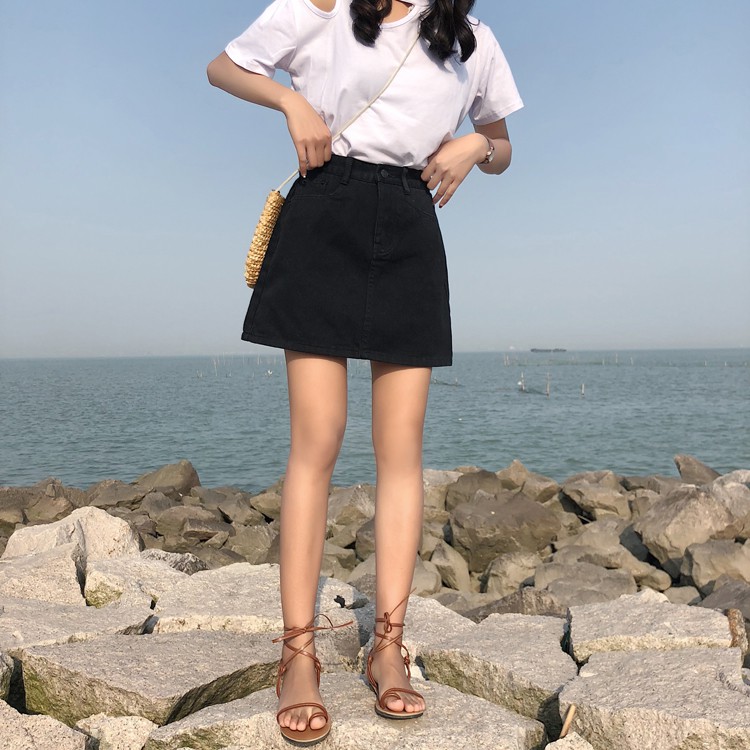 Chân váy jean nữ chữ A Emilyshop ulzzang