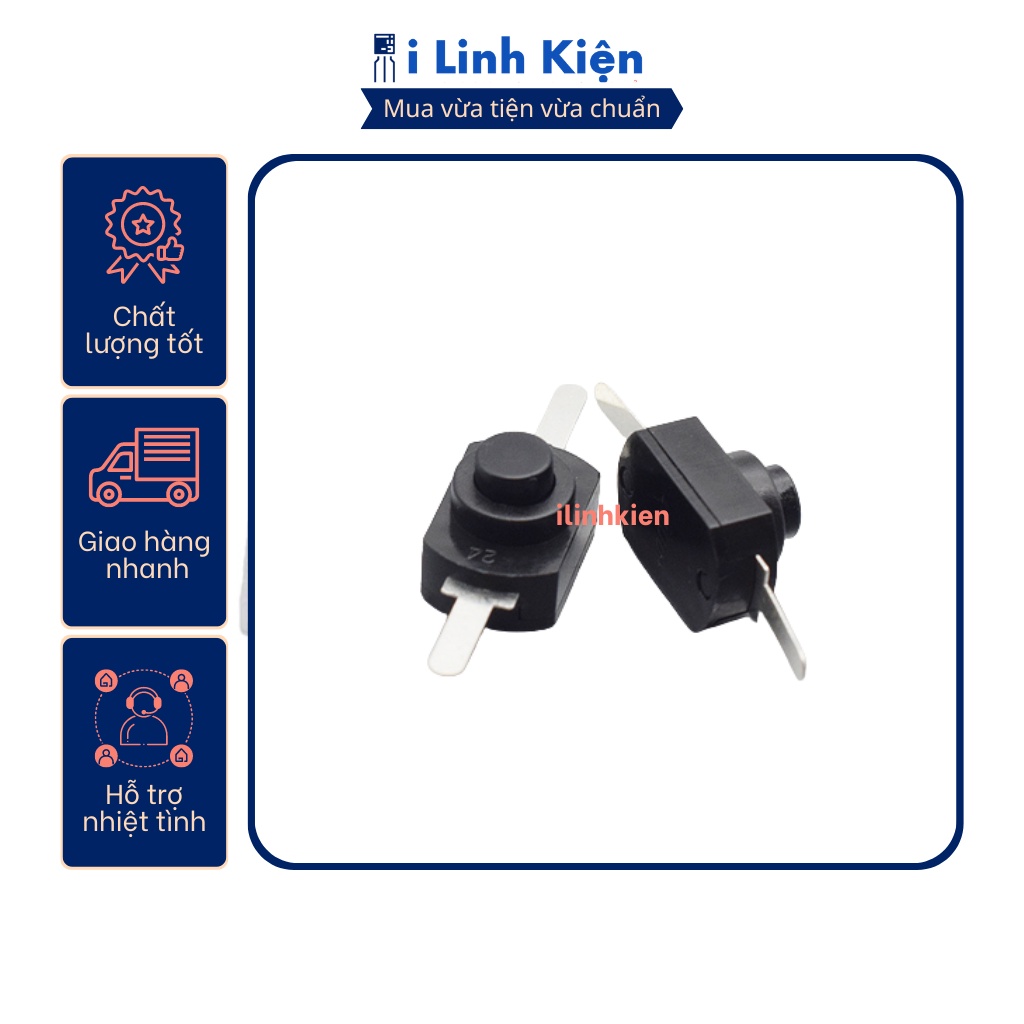 Công tắc đèn pin 2P chân dán YD-1208