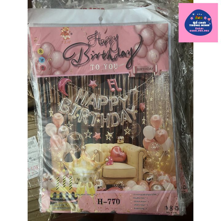 Set Bóng Trang Trí Sinh Nhật Người Thương ( Kèm Phụ Kiện)