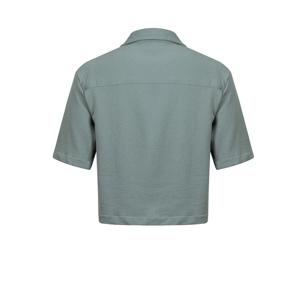 Áo sơ mi tay ngắn vải nhung Unisex thương hiệu Aesir Studios màu xanh - 410