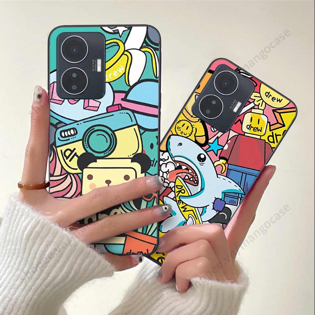 Ốp lưng điện thoại Vivo Y55 4G / 5G 2022 drew, kaws, bape cao cấp, vỏ ốp rẻ đẹp