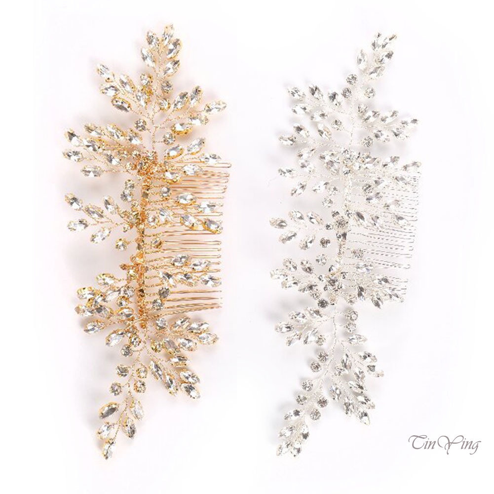 GETNOIVAS 1 Lược Cài Tóc Đính Đá Lấp Lánh Cho Cô Dâu