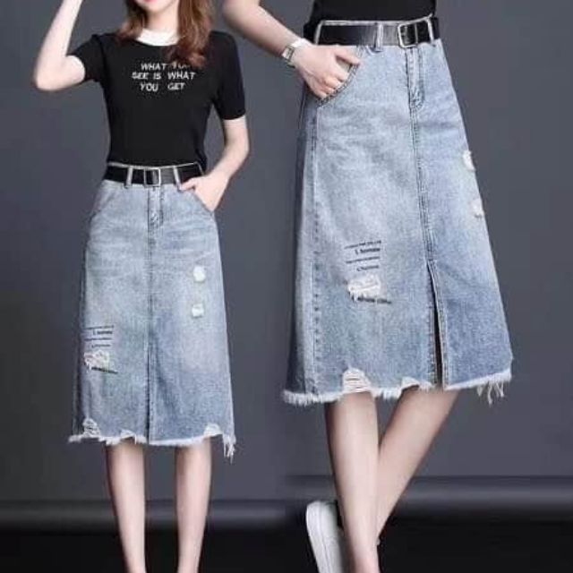 Chân váy jeans bigsize