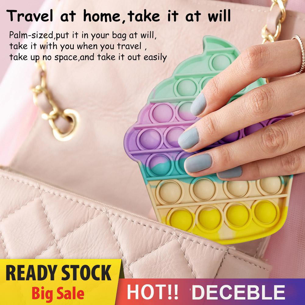 Pop It Fidget Đồ chơi Silicone Ice Cream Push Bubble Sensory Đồ chơi Anti Stress Fidget Đồ chơis Rainbow