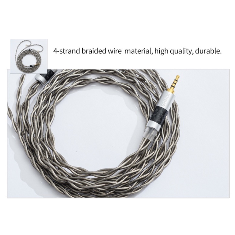 Dây Cáp Tai Nghe Thay Thế 4 Lõi Đồng Mạ Bạc 2.5mm 3.5mm 4.4mm Sang MMCX 0.78mm 2Pin QDC TFZ HIFI