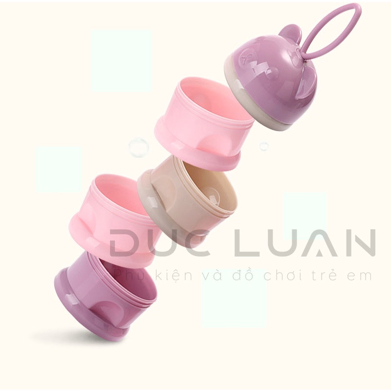 Hộp chia sữa 3 ngăn có vòi riêng - hộp đựng sữa 4 ngăn cho bé đi chơi
