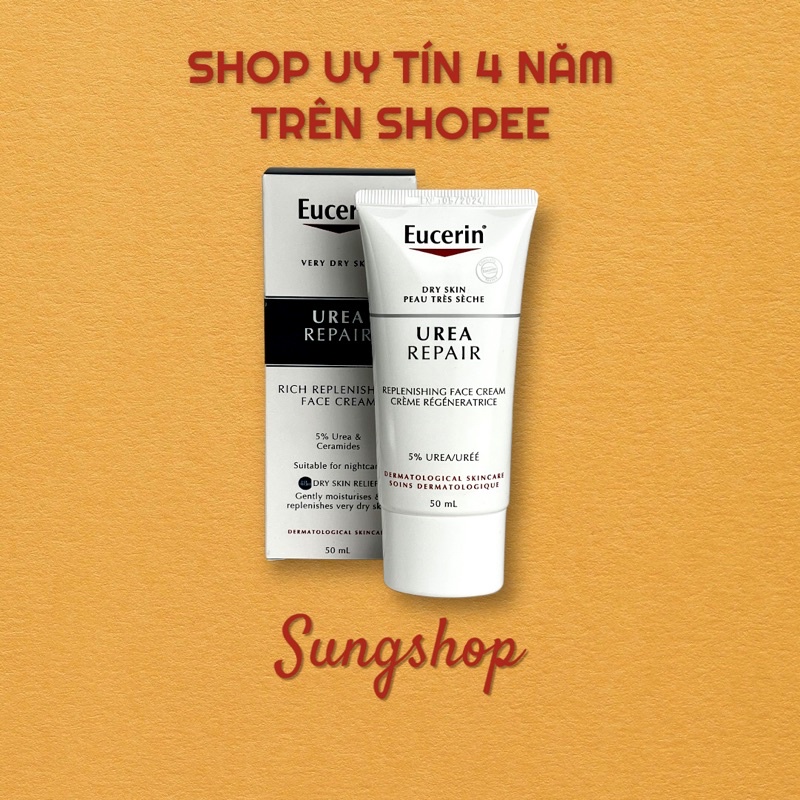 Kem dưỡng Eucerin Urea 5% cho da mặt dưỡng ẩm phục hồi da khô hư tổn