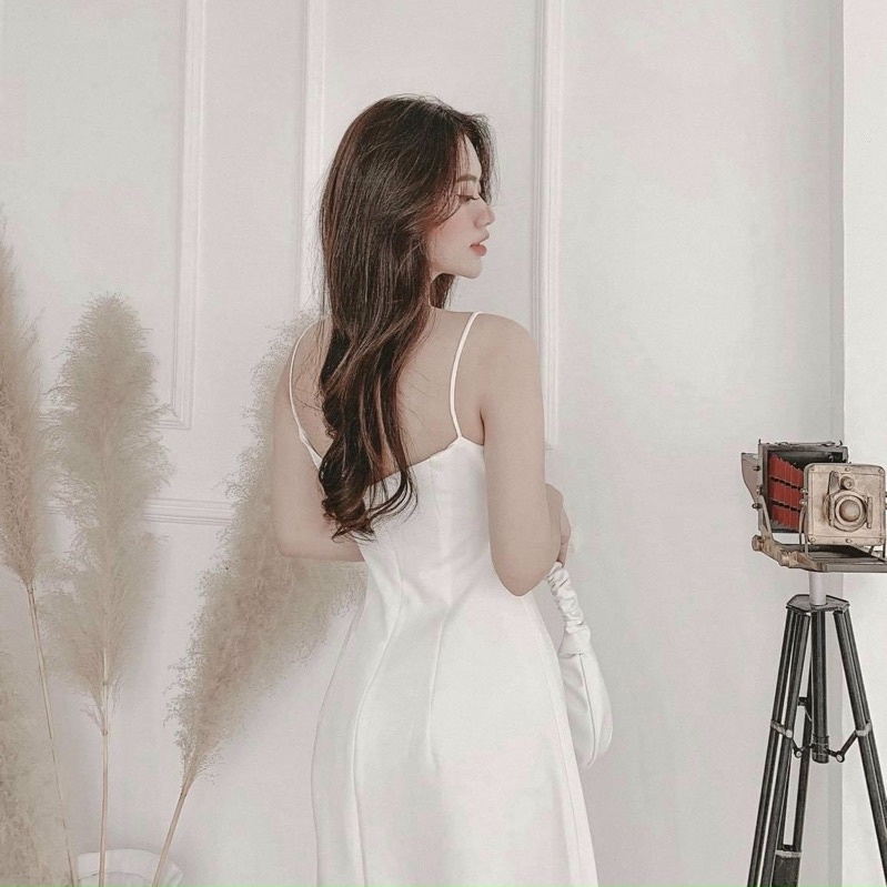 Đầm đen hai dây v3 đi tiệc - đi biển - đi dạo phố