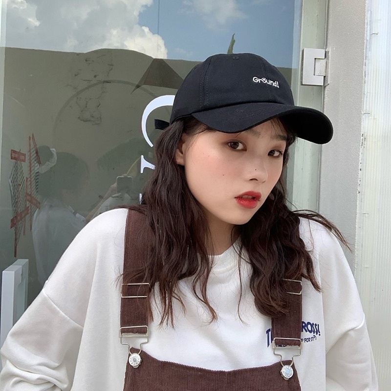 Mũ lưỡi trai ❤️ Nón kết thêu chữ GROUND phong cách unisex phù hợp cho cả nam lẫn nữ