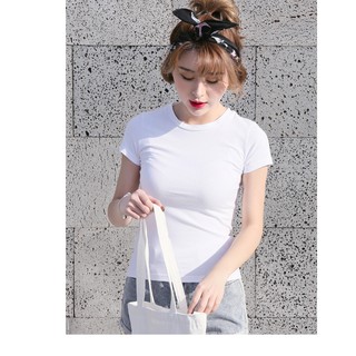 [ GIÁ HỦY DIỆT ] Áo thun trơn nữ cổ tròn màu trắng - vải coton mịn mát