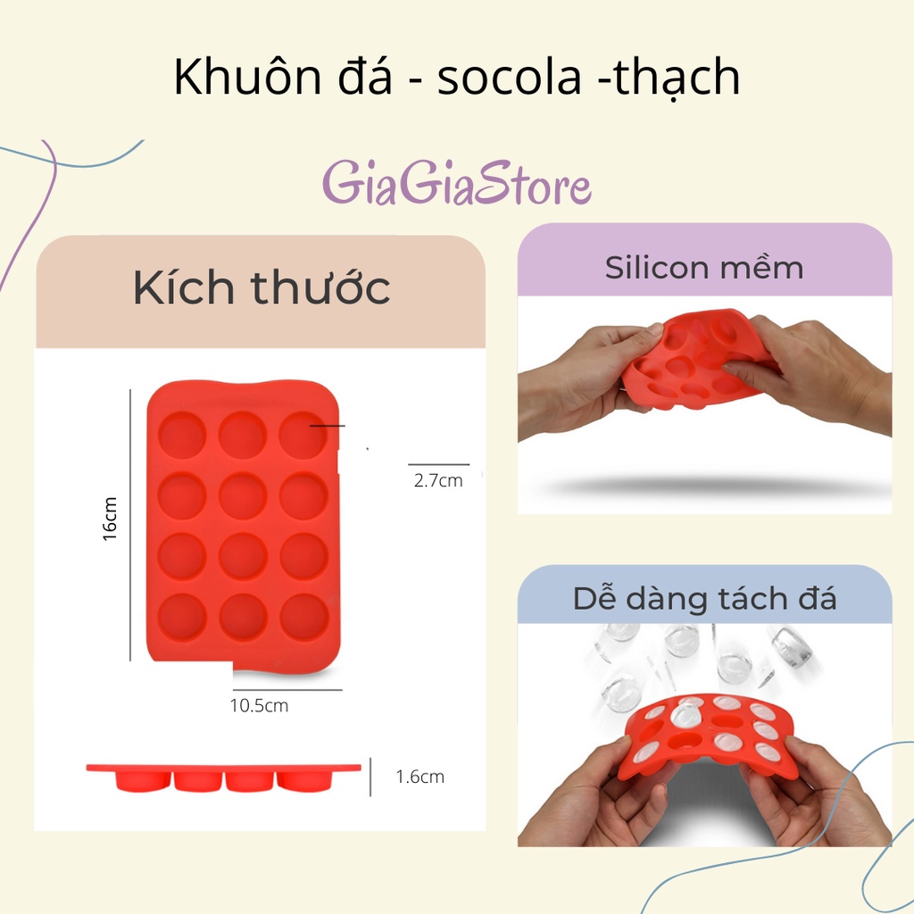 Khay làm đá silicone dùng làm khuôn thạch rau câu socola đá kẹo dẻo hình trái tim ngôi sao nhiều màu