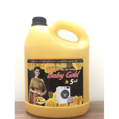 Nước Giặt Xả BaBy Gold 3600ml/can - 1 can Baby Gold Hương Comfor Làm Mềm Vải, Diệt khuẩn, Siêu Thơm