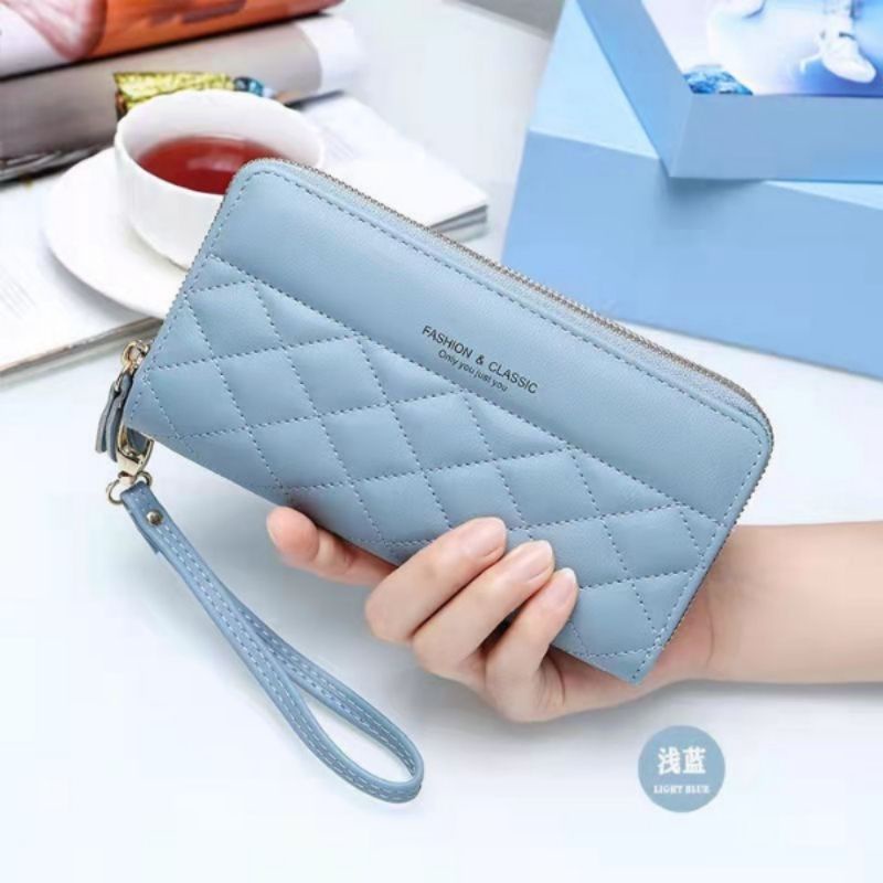 Ví nữ cao cấp cầm tay dáng dài hai ngăn khóa thời trang đẹp tiện dụng giá rẻ da PU OLUKA STORE VD034