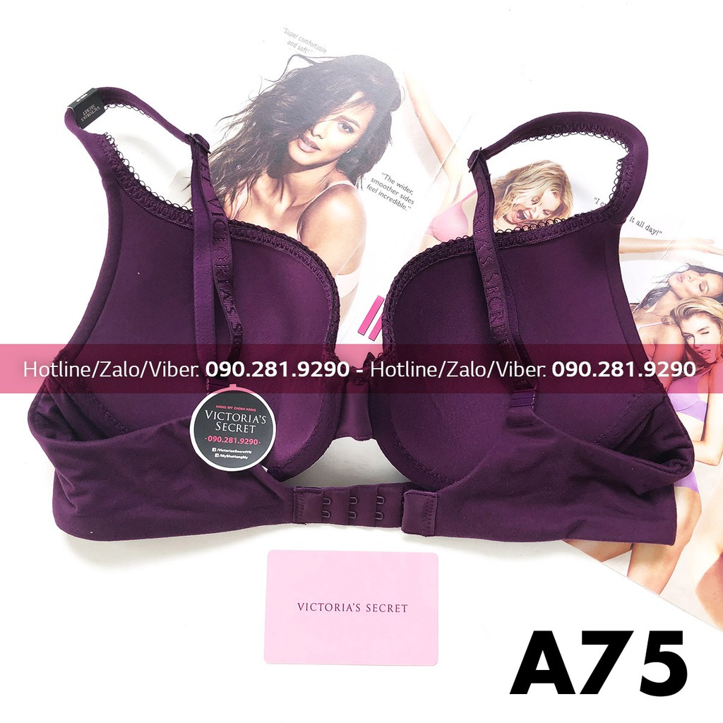 (Bill Mỹ) 34A/A75 - Áo lót Body by Victoria, màu tím cánh bướm nâng ngực, Dark Raspberry - Victoria's Secret USA | BigBuy360 - bigbuy360.vn