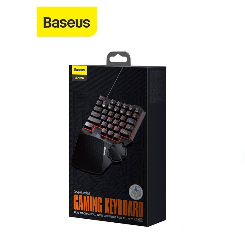 Bàn phím cơ Baseus Gamo GK01 One-Handed Gaming Keyboard đèn Led , bề mặt cong thuận tiện thao tác