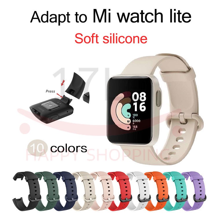 【trong kho】Dây Đeo Thay Thế Chất Liệu Silicon Màu Trơn Cho Xiaomi Mi watch Lite straps