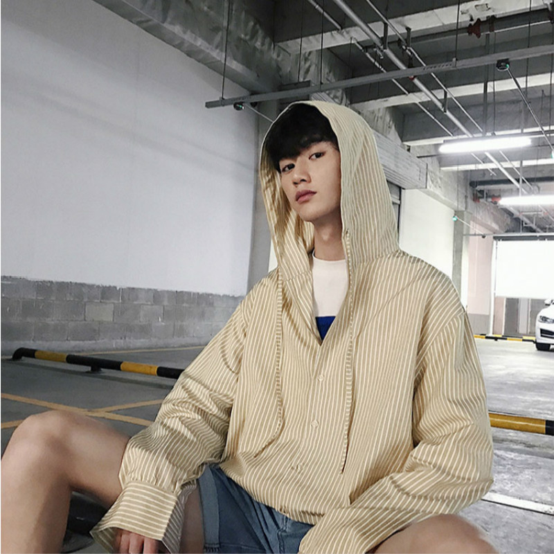 Áo khoác tay dài phối họa tiết kẻ sọc thời trang phong cách vintage cho nam | BigBuy360 - bigbuy360.vn