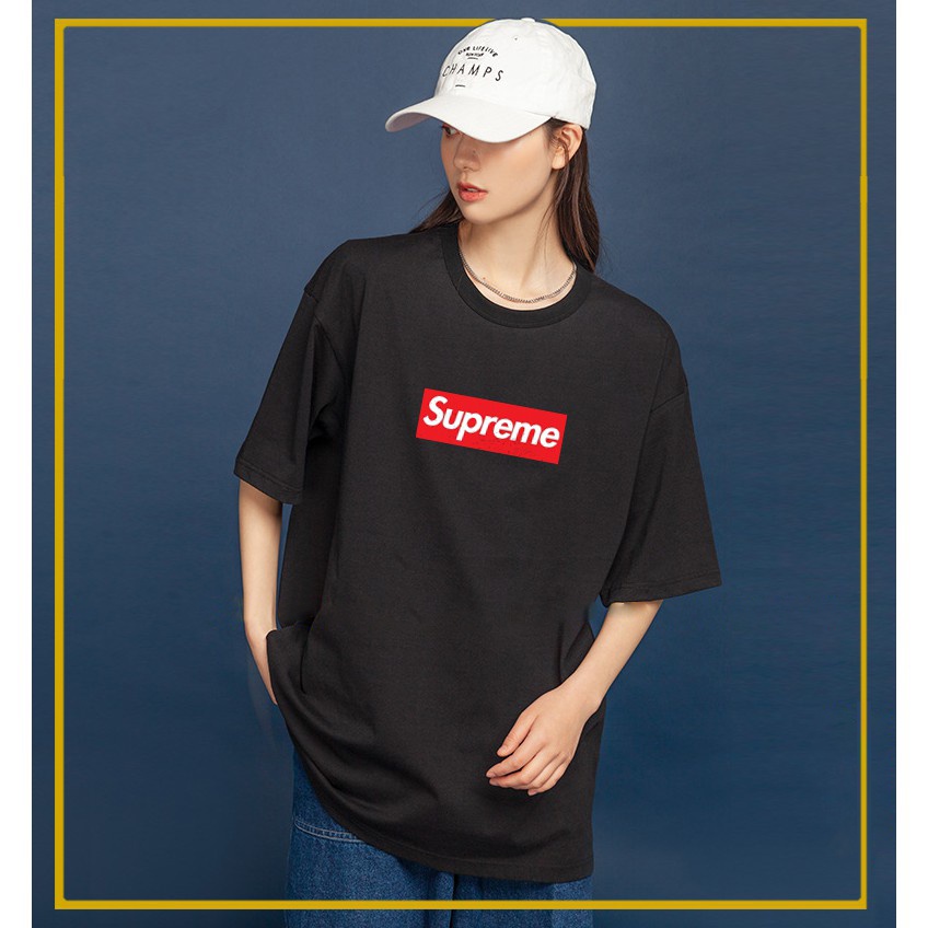 Áo Thun tay lỡ in chữ Supre.me , Áo Phông Cổ Tròn Unisex Form Rộng chất liệu cotton