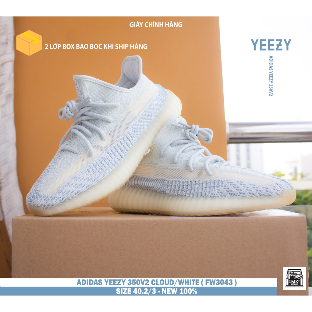 [ HÀNG CHÍNH HÃNG ] GIày Adidas Yeezy350v2 Cloud White ( FW3043 ) - REAL AUTHENTIC 100%