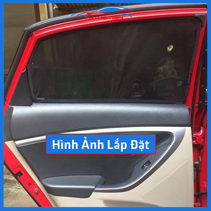 Bộ 4 rèm chắn nắng nam châm Hyundai i10 Hatchback 2014-2015-2016-2017-2018-2019 khung cố định chống tia UV