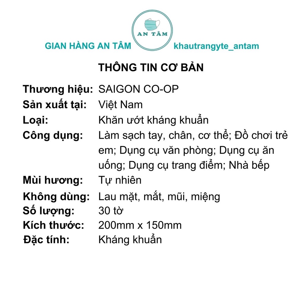 Khăn ướt kháng khuẩn Select thích hợp làm sạch cơ thể, đồ chơi trẻ em, dụng cụ văn phòng, không dùng lau mặt, 30 tờ