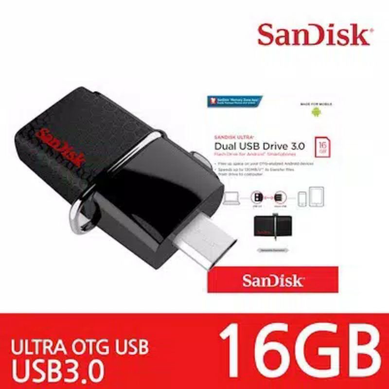 Ổ Đĩa Sandisk Ultra Otg Flashdisk 16gb Dual Drive Sdd2 Usb 3.0