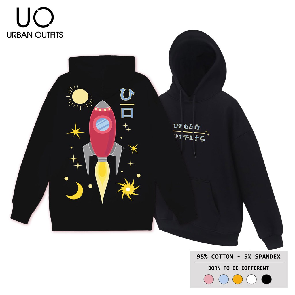 Áo Hoodie Nam Nữ Form Rộng URBAN OUTFITS In Tàu Con Thoi UO HOO16 Chui Đầu Thun Cotton Nỉ Local Brand