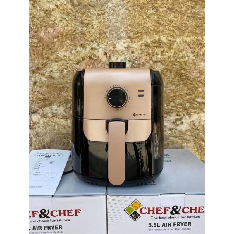 Nồi Chiên Không Dầu Chef &amp; Chef 5,5L - 1400W-Công nghệ Đức-Bảo Hành 12 tháng- Công nghệ inverter-Tiết Kiệm Điện