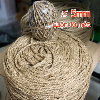 Size 5mm - Cuộn 10 mét dây thừng trang trí, dây gai trang trí