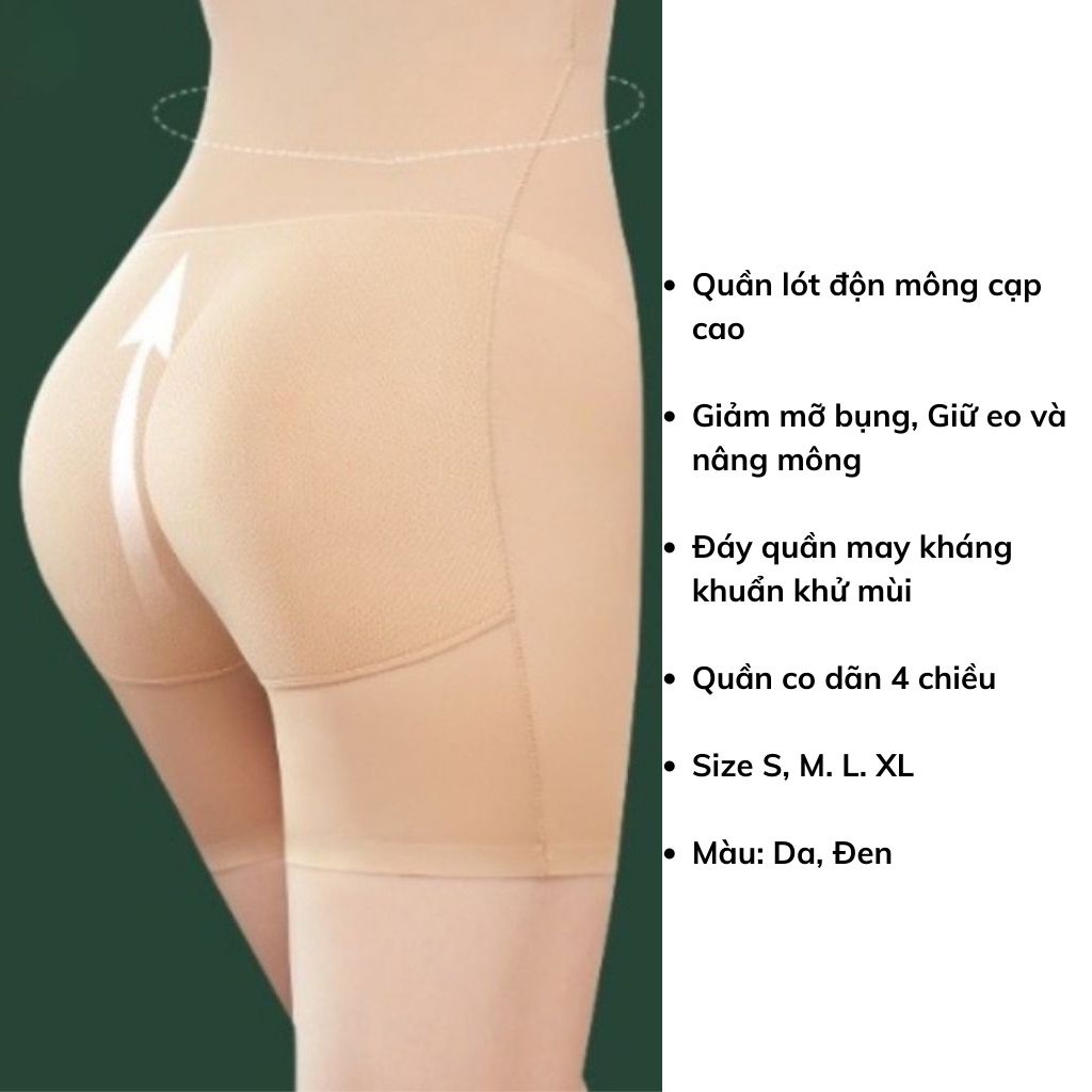 Quần nâng mông - hông cạp cao đúc su mềm mại thoáng khí, Quần gen nịt bụng giảm eo thon gọn DOPICO N9389