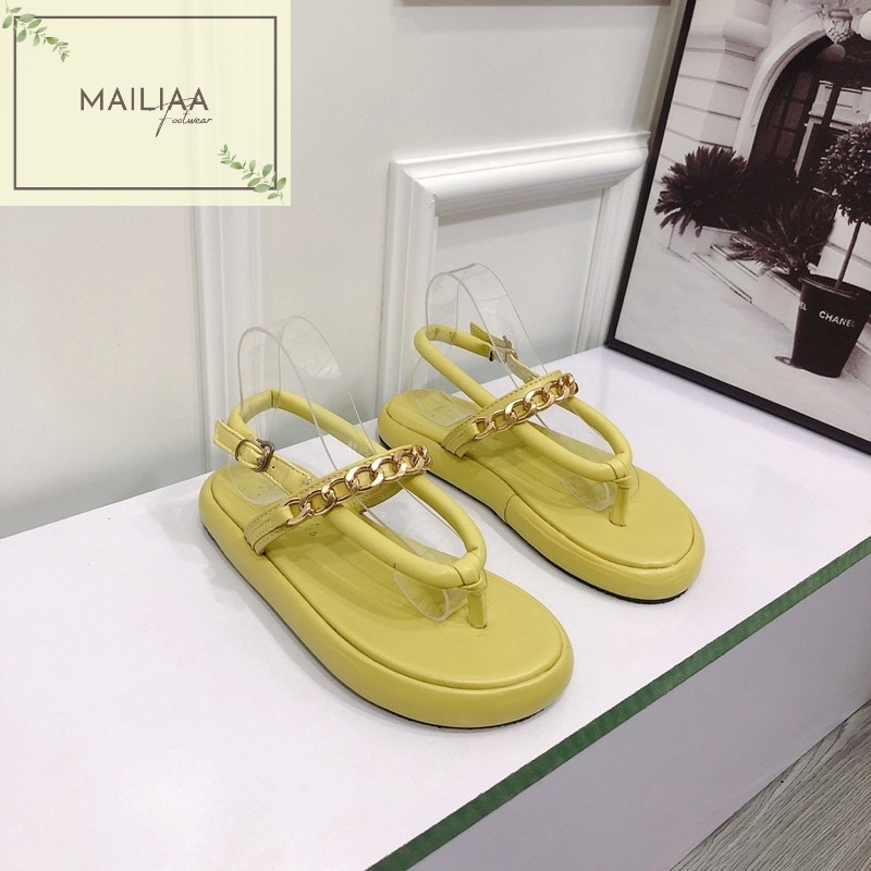 Sandal nữ xỏ ngón MAILIAA đế xuồng 3 phân quai gắn xích đi biển, đi chơi, đi du lịch